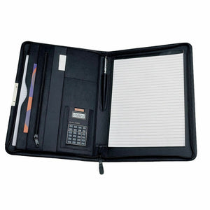 A4 Portfolio Koskin Leather Look Zippered Compendium fast del Aust wide