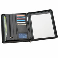 Load image into Gallery viewer, &quot;The Premier&quot; A4 Zippered Compendium with Bonus Metal Pen