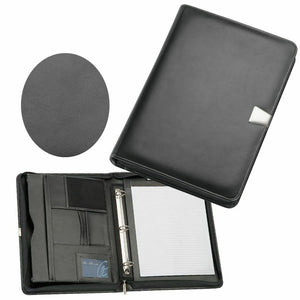 New 1 x "The Binder" A4 Zippered Compendium with binder, Bonus Metal Pen Express