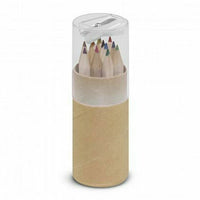 Load image into Gallery viewer, 12 assorted half size sharpened coloured pencils Bulk Lot 100, 250 or 500 units