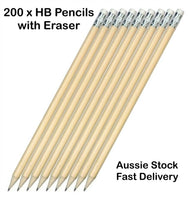 Load image into Gallery viewer, New 200 x Bulk Full Length HB Pencils with Eraser, Wholesale