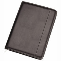 Load image into Gallery viewer, A4 Black Zippered Compendium Leather style with Bonus Metal Pen - Organiser